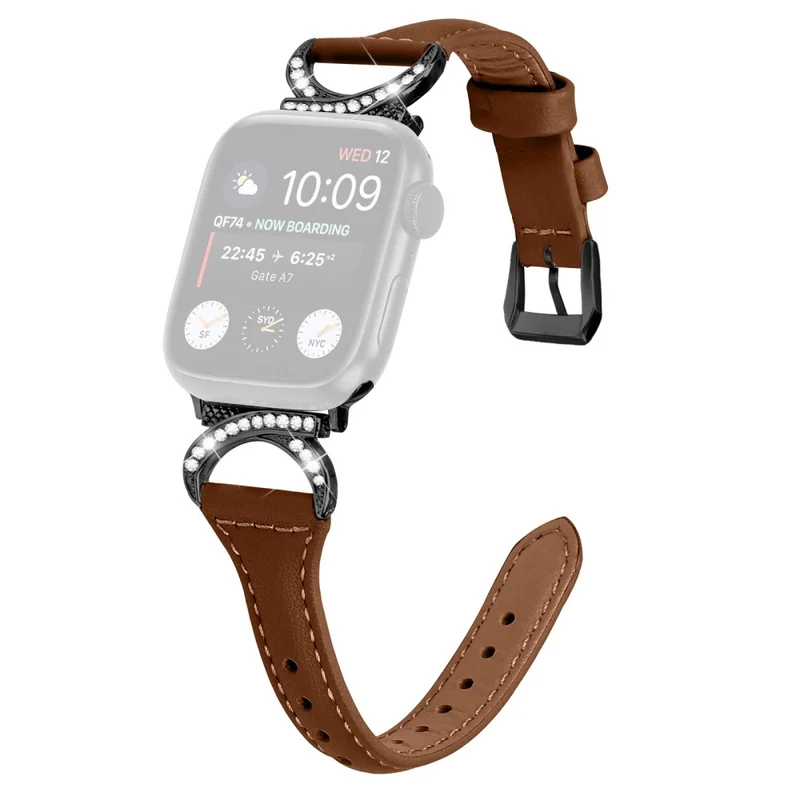Apple Smartwatch Echtes Leder Und Strass Universell Armband