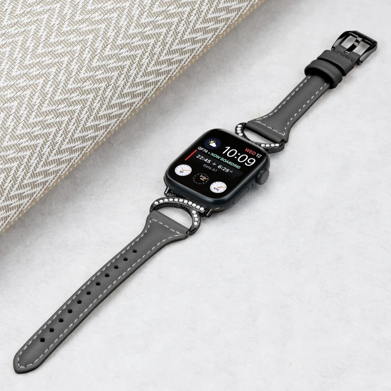 Apple Smartwatch Echtes Leder Und Strass Universell Armband