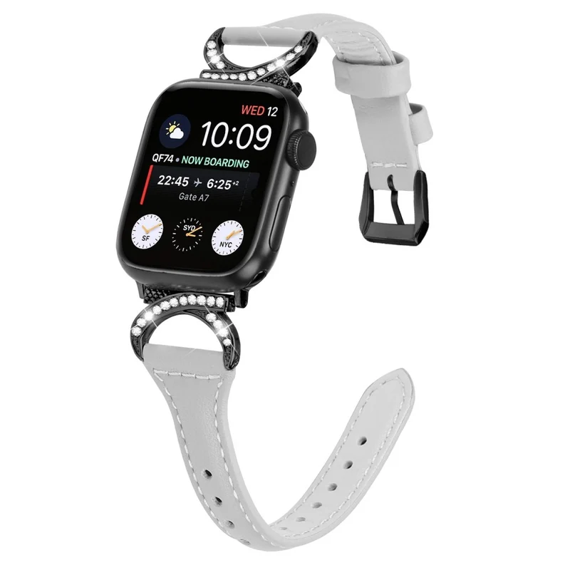 Apple Smartwatch Echtes Leder Und Strass Universell Armband