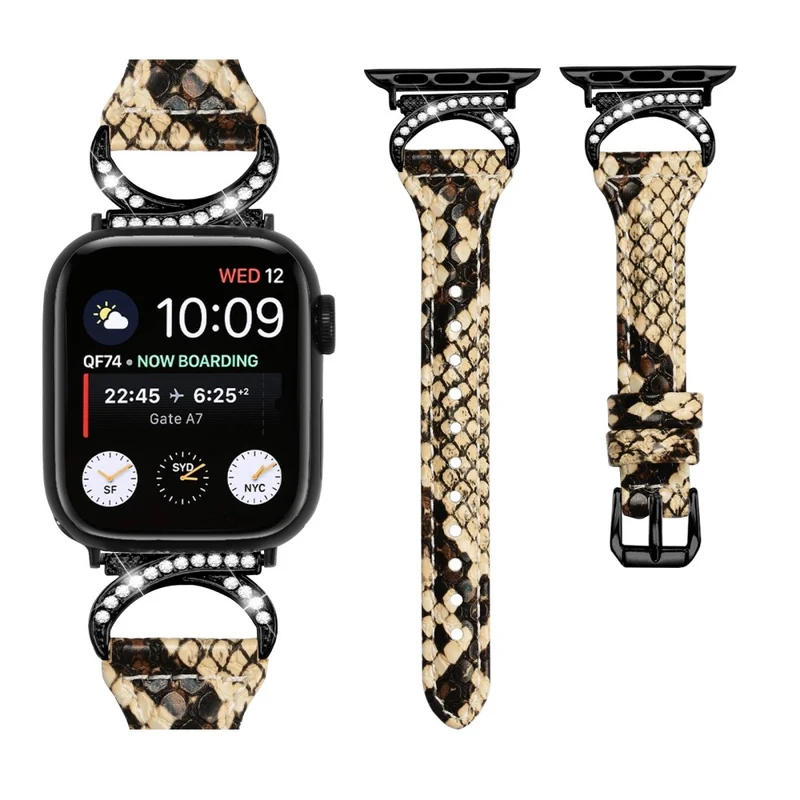 Apple Smartwatch Echtes Leder Und Strass Universell Armband
