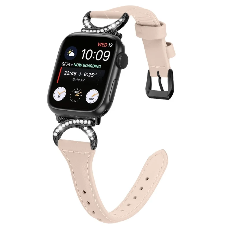 Apple Smartwatch Echtes Leder Und Strass Universell Armband