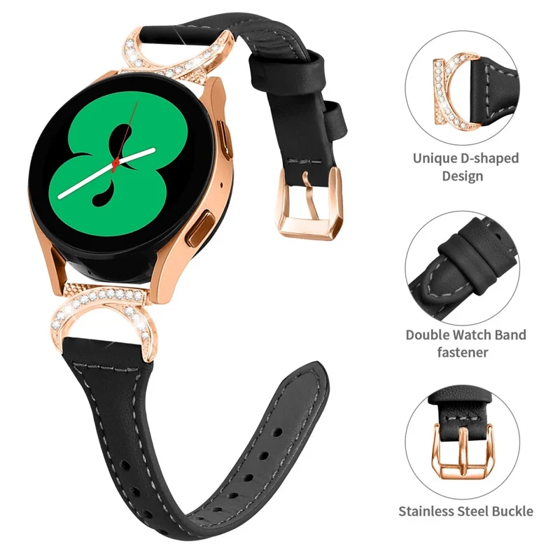 Samsung Smartwatch Echtes Leder Und Strass Universell Armband