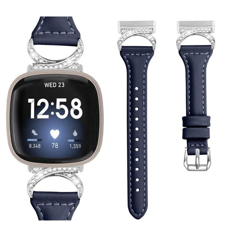 Fitbit Smartwatch Echtes Leder Und Strass Universell Armband