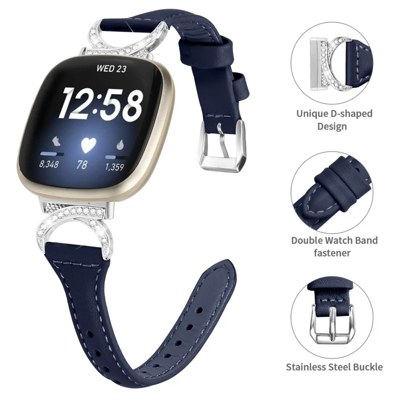 Fitbit Smartwatch Echtes Leder Und Strass Universell Armband