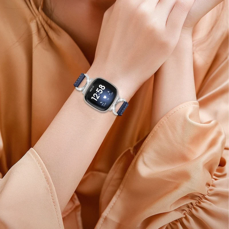Fitbit Smartwatch Echtes Leder Und Strass Universell Armband