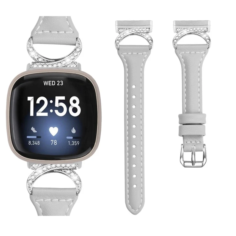 Fitbit Smartwatch Echtes Leder Und Strass Universell Armband