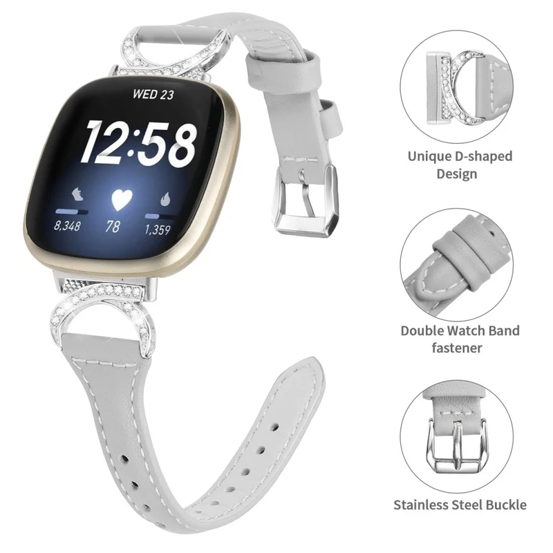 Fitbit Smartwatch Echtes Leder Und Strass Universell Armband