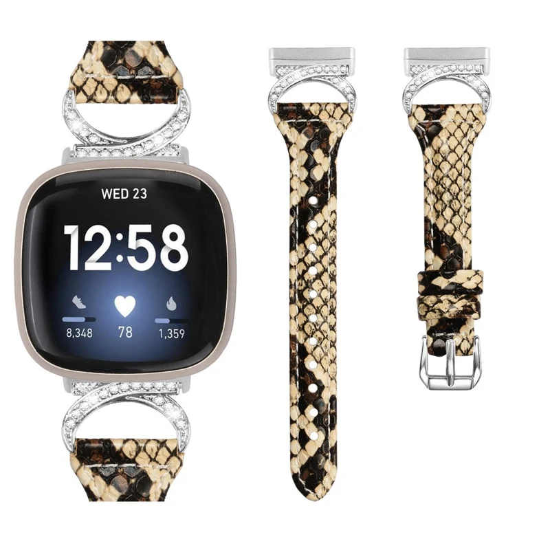 Fitbit Smartwatch Echtes Leder Und Strass Universell Armband