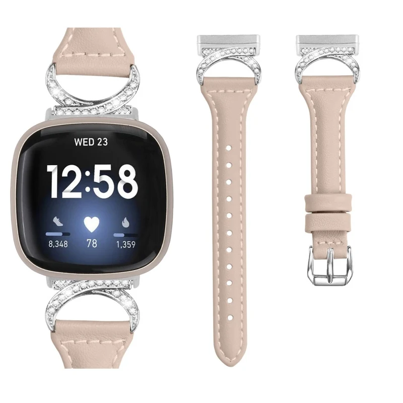 Fitbit Smartwatch Echtes Leder Und Strass Universell Armband