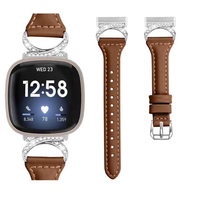 Fitbit Smartwatch Echtes Leder Und Strass Universell Armband