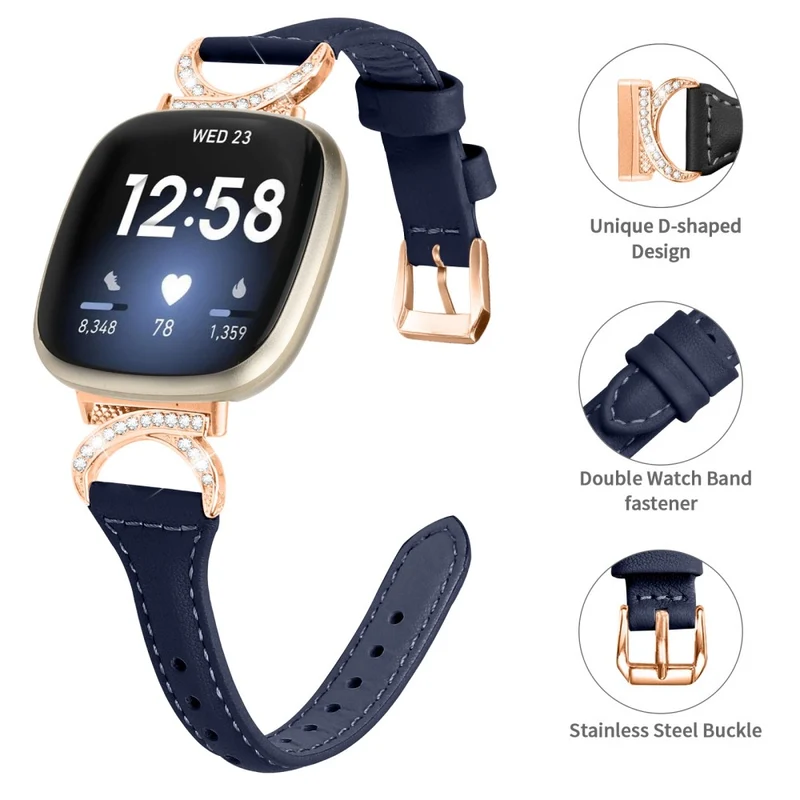 Fitbit Smartwatch Echtes Leder Und Strass Universell Armband