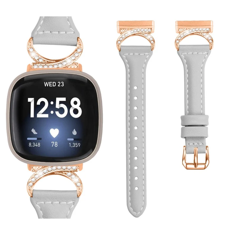 Fitbit Smartwatch Echtes Leder Und Strass Universell Armband