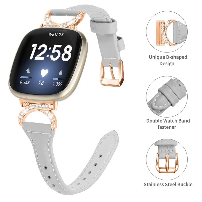 Fitbit Smartwatch Echtes Leder Und Strass Universell Armband