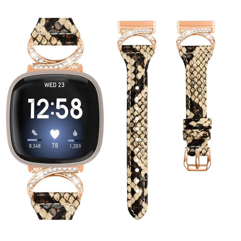 Fitbit Smartwatch Echtes Leder Und Strass Universell Armband