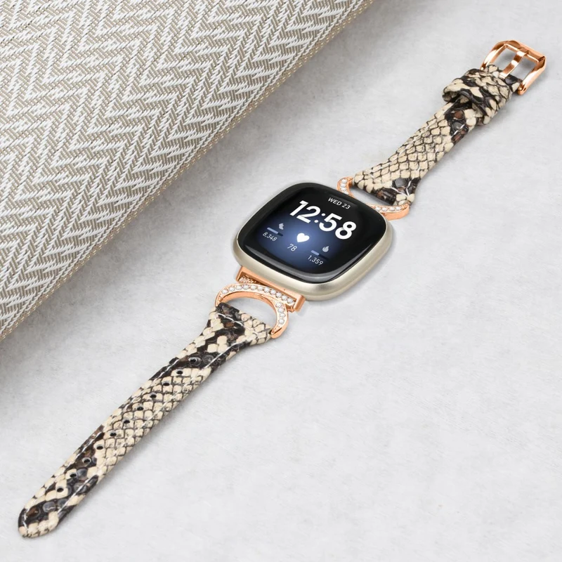 Fitbit Smartwatch Echtes Leder Und Strass Universell Armband