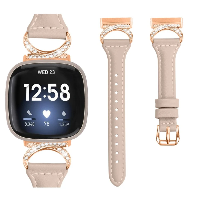Fitbit Smartwatch Echtes Leder Und Strass Universell Armband