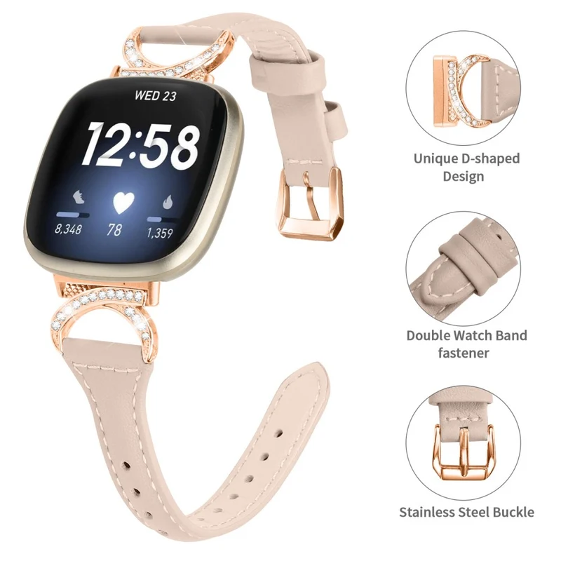 Fitbit Smartwatch Echtes Leder Und Strass Universell Armband