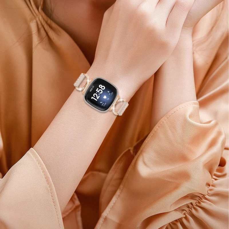 Fitbit Smartwatch Echtes Leder Und Strass Universell Armband