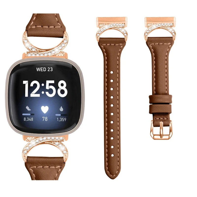 Fitbit Smartwatch Echtes Leder Und Strass Universell Armband