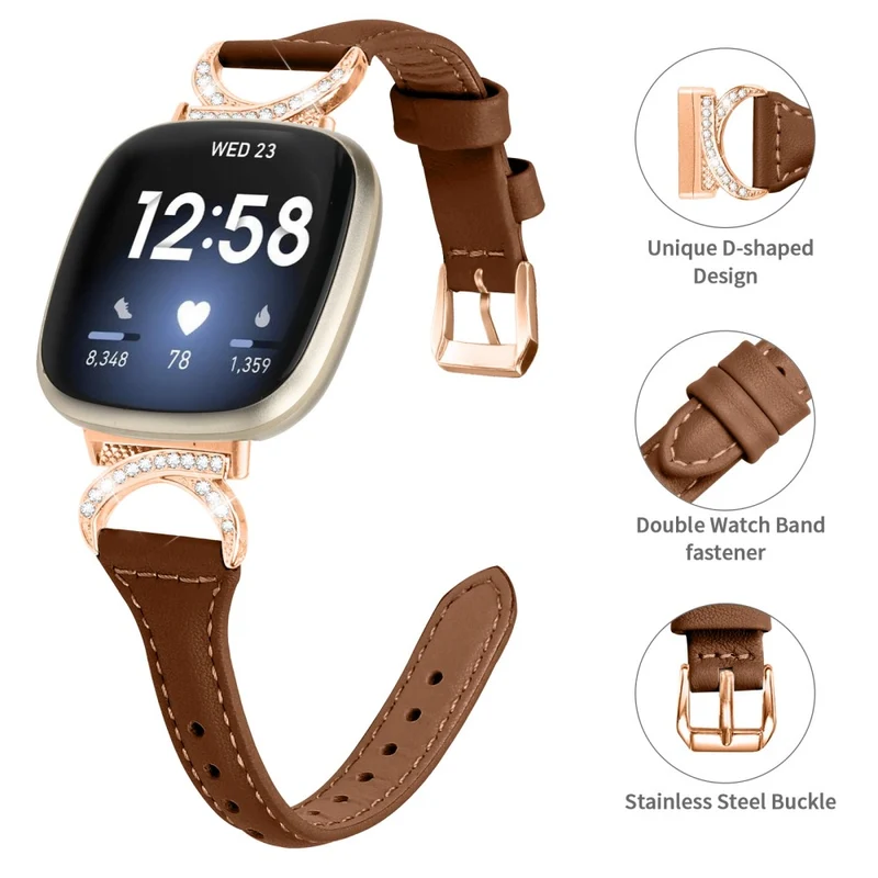 Fitbit Smartwatch Echtes Leder Und Strass Universell Armband