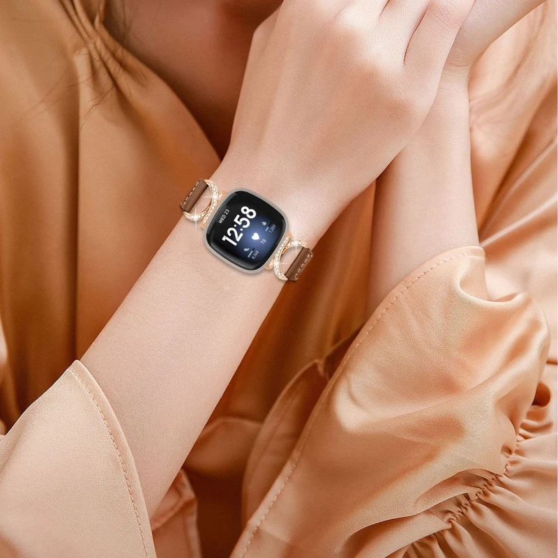 Fitbit Smartwatch Echtes Leder Und Strass Universell Armband