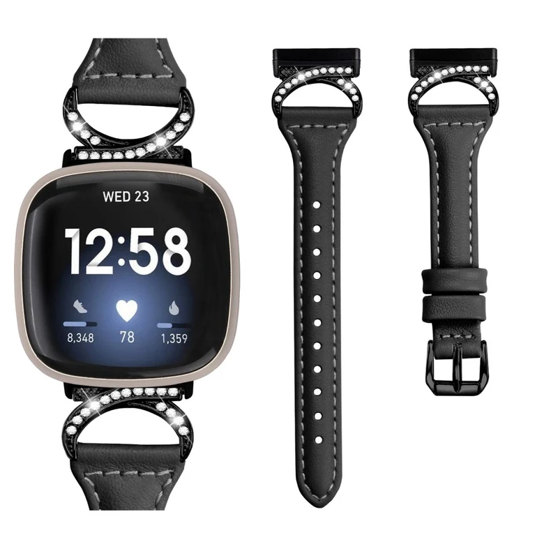 Fitbit Smartwatch Echtes Leder Und Strass Universell Armband