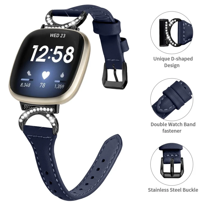 Fitbit Smartwatch Echtes Leder Und Strass Universell Armband