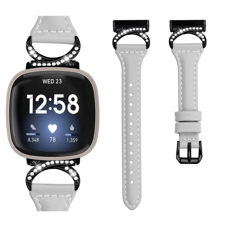 Fitbit Smartwatch Echtes Leder Und Strass Universell Armband