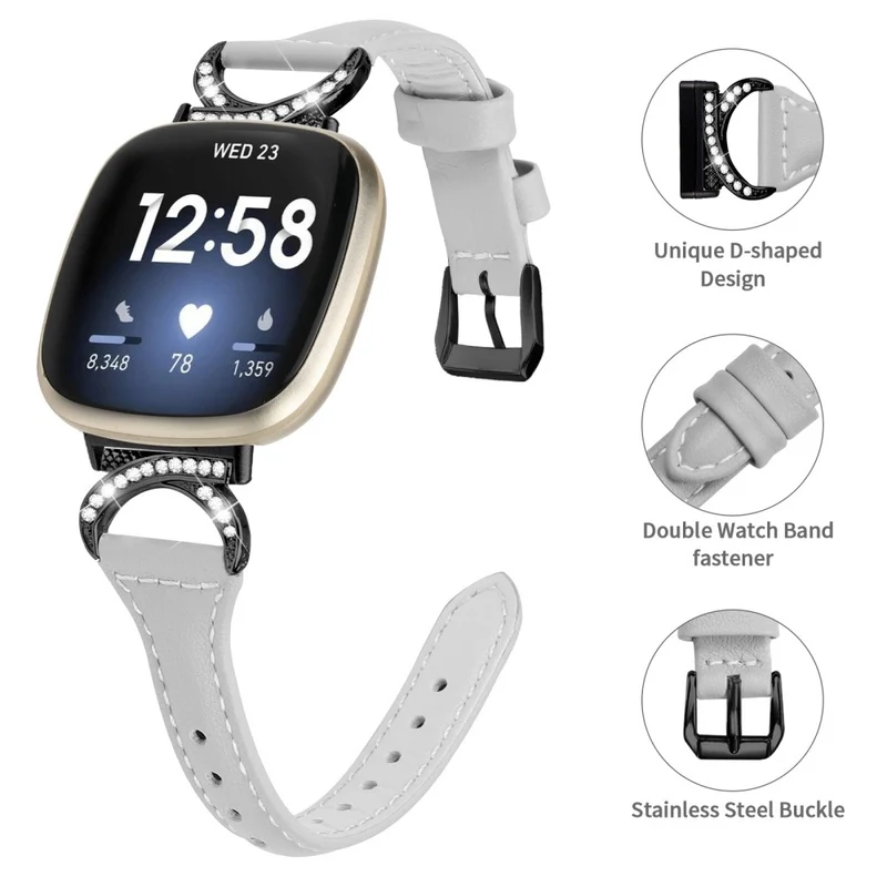 Fitbit Smartwatch Echtes Leder Und Strass Universell Armband