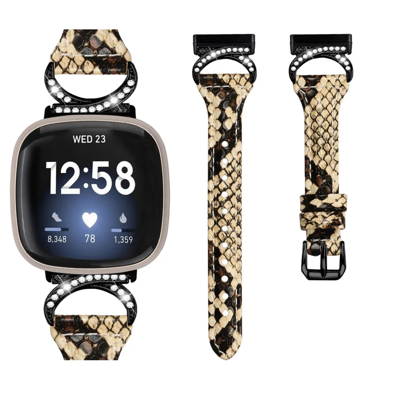 Fitbit Smartwatch Echtes Leder Und Strass Universell Armband