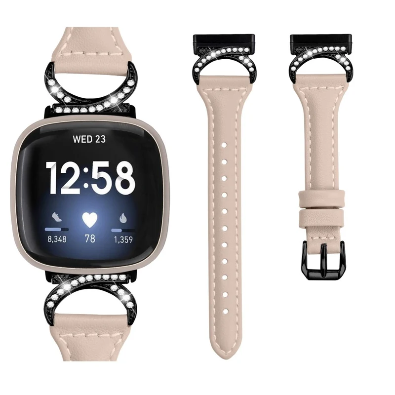 Fitbit Smartwatch Echtes Leder Und Strass Universell Armband