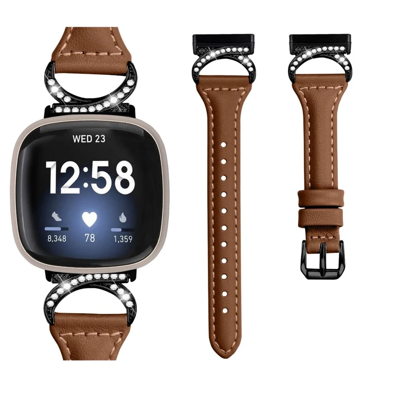 Fitbit Smartwatch Echtes Leder Und Strass Universell Armband