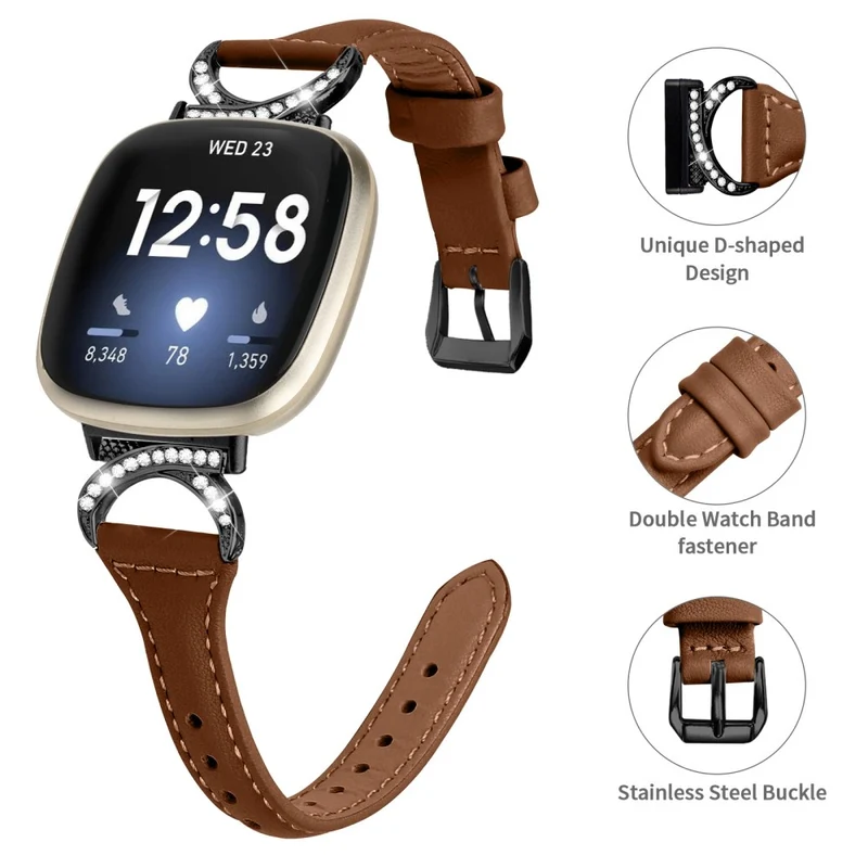 Fitbit Smartwatch Echtes Leder Und Strass Universell Armband