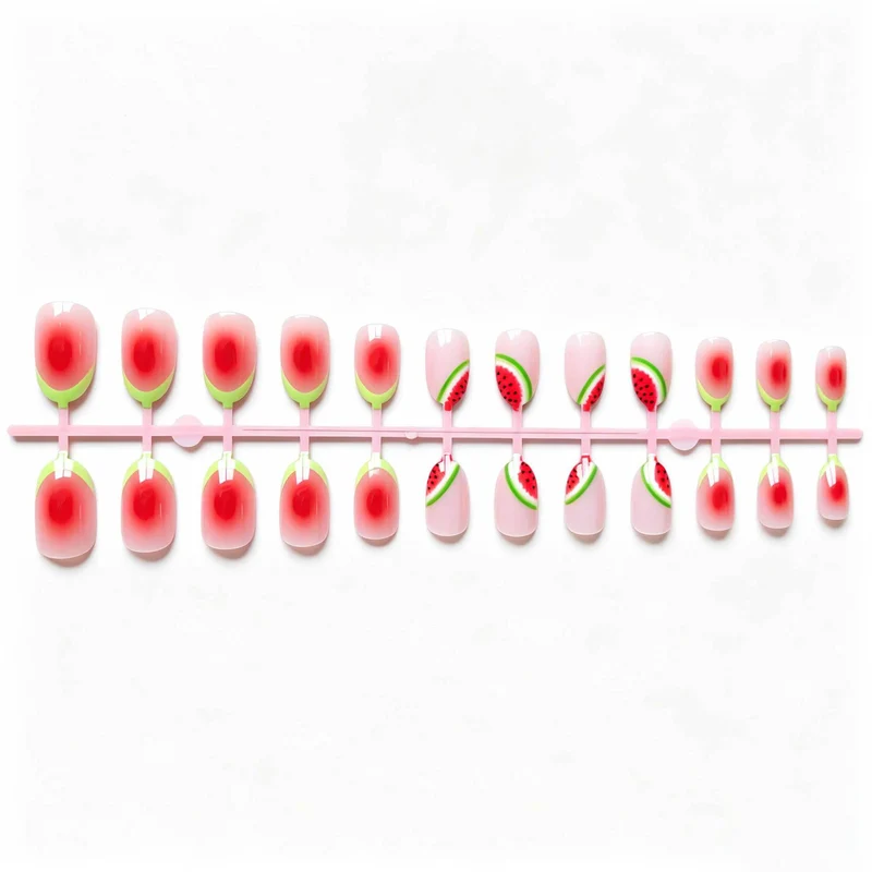 Kreatives wassermelonen-themed Nagelkunst Set