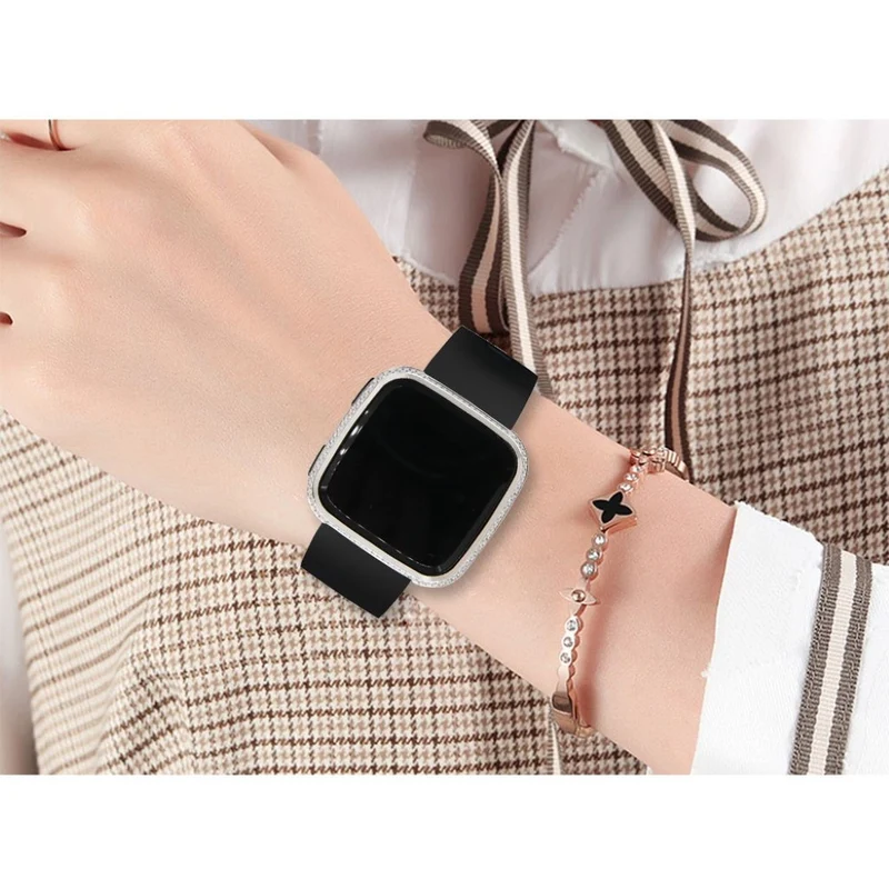 Unglaublich Schön Fitbit Versa 1 Metall und Strass Hülle
