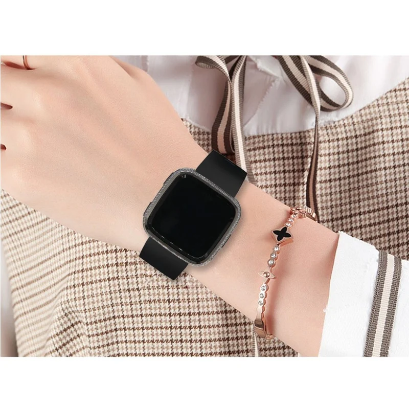 Unglaublich Schön Fitbit Versa 1 Metall und Strass Hülle