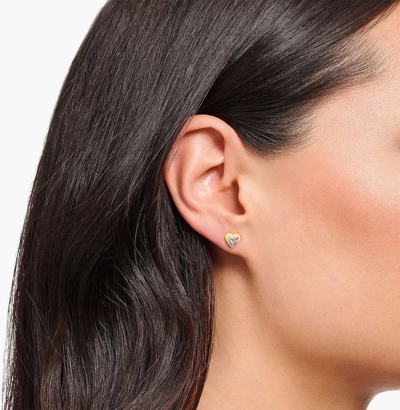 Herz Ohrstecker mit pinkem Stein - Thomas Sabo Modell: H2271-414-9