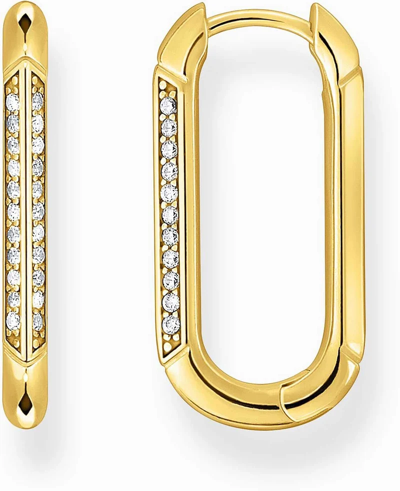 Ovale Kreolen mit Ankerverschluss und Steinen - Thomas Sabo Modell: CR674-414-14