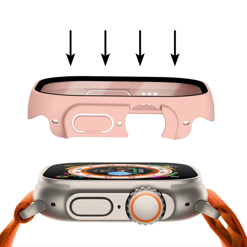 Absolut Modisch Apple Watch Ultra Hülle mit Displayschutz in Plastik und Gehärtetes Glas