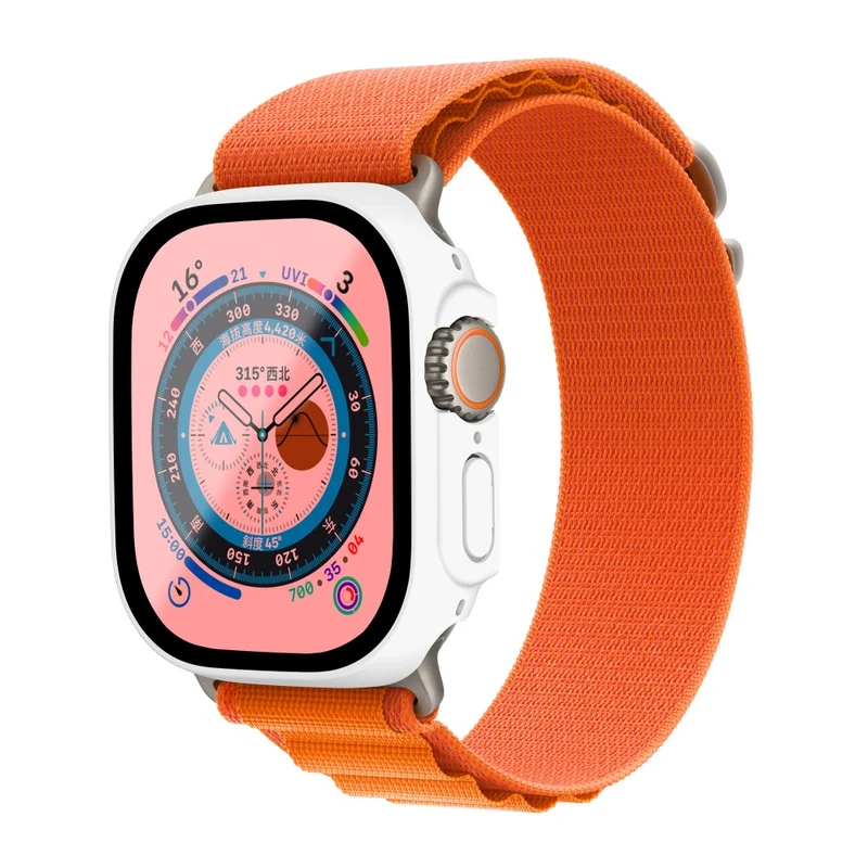 Absolut Modisch Apple Watch Ultra Hülle mit Displayschutz in Plastik und Gehärtetes Glas