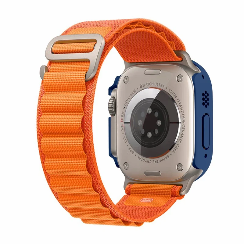 Absolut Modisch Apple Watch Ultra Hülle mit Displayschutz in Plastik und Gehärtetes Glas