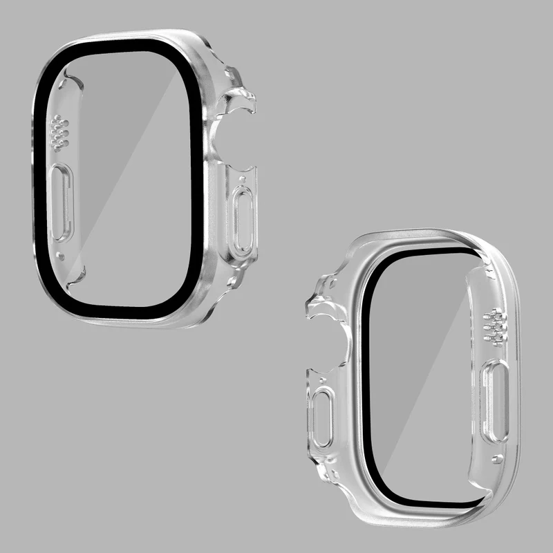 Absolut Modisch Apple Watch Ultra Hülle mit Displayschutz in Plastik und Gehärtetes Glas