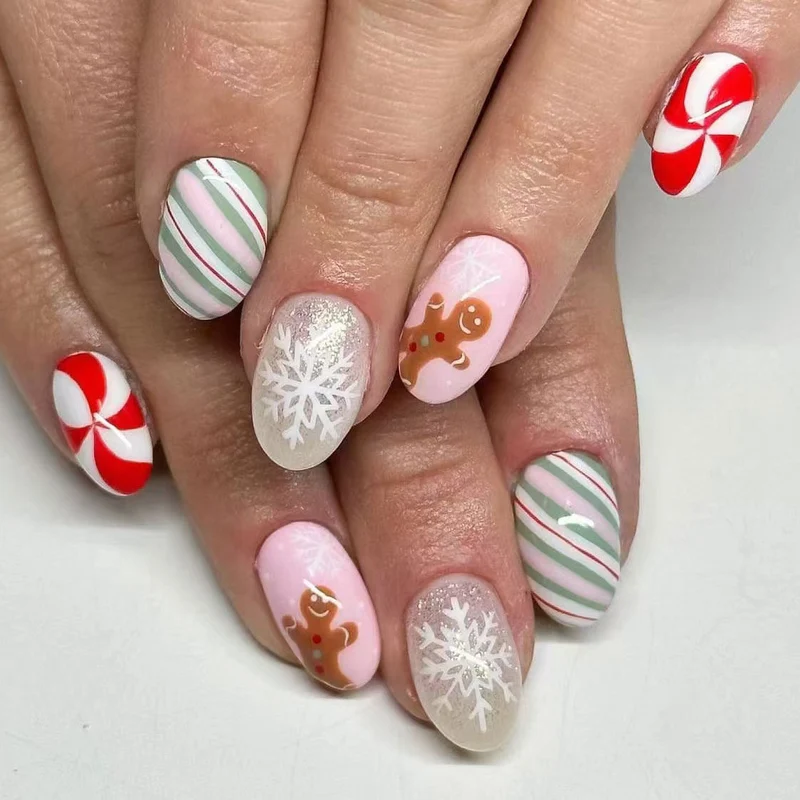 Festliches Lebkuchen-Nagelkunst-Set