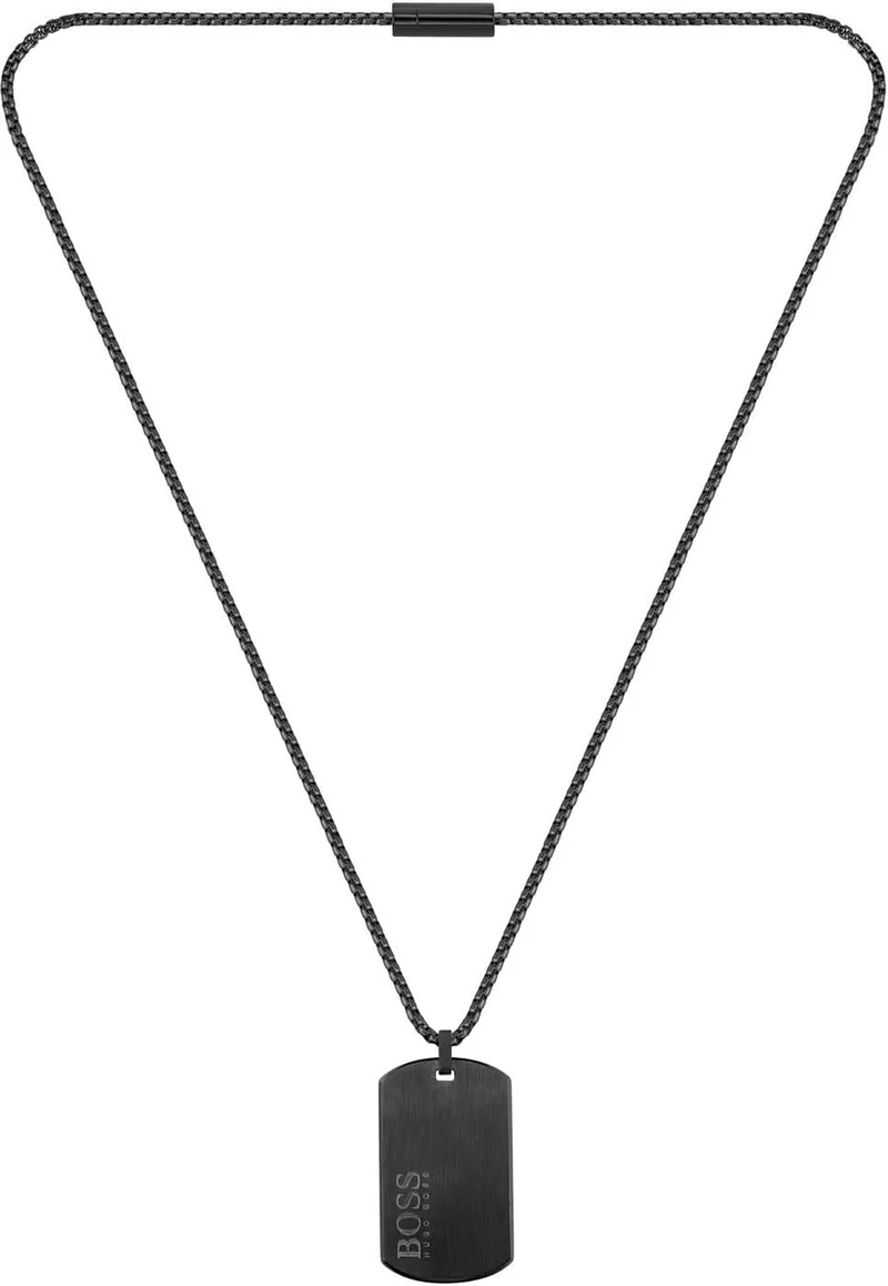 Boss Jewelry 1580052 - Venezianerkette mit ID Anhänger schwarz