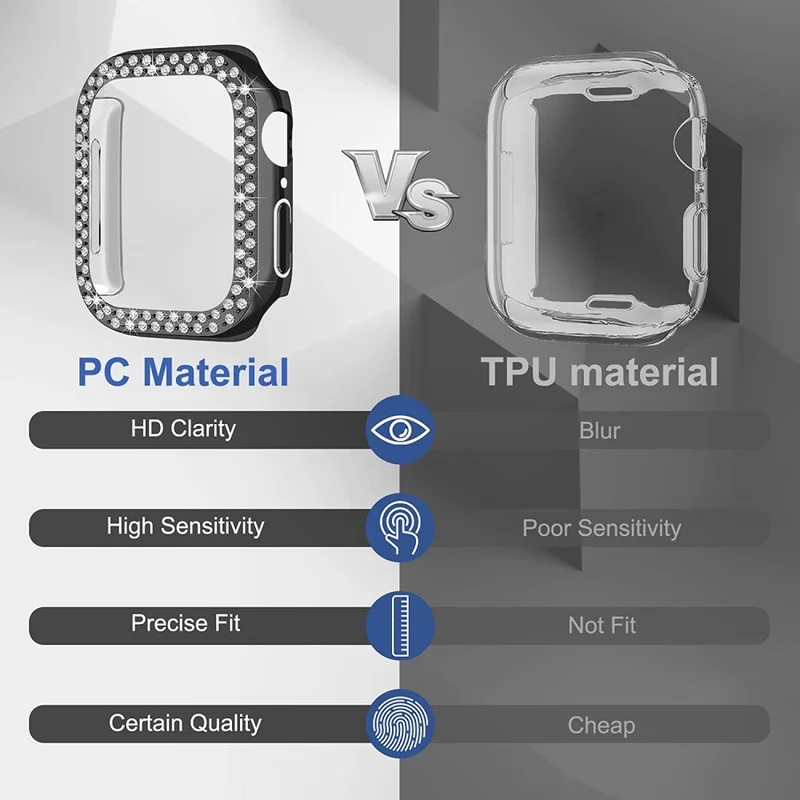 Auffallend Nett Apple Smartwatch Plastik und Strass Hülle