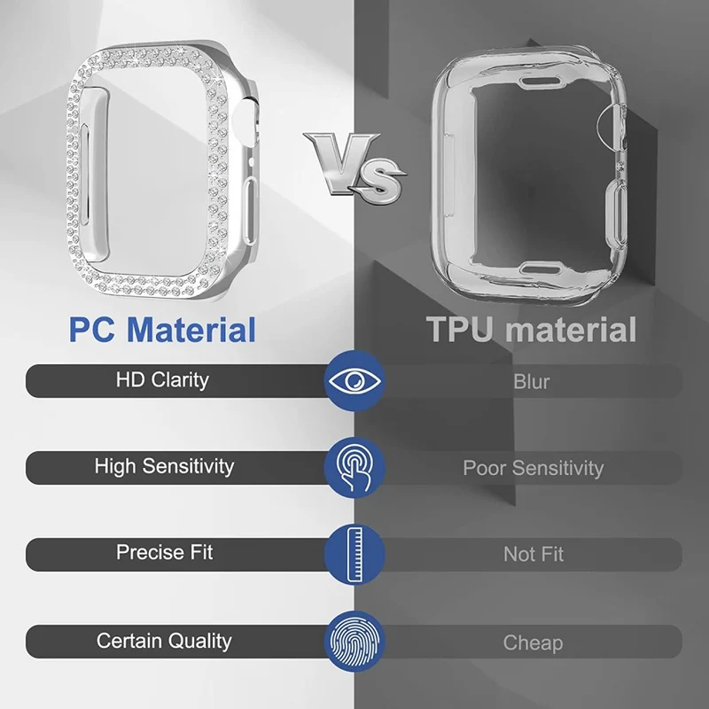 Auffallend Nett Apple Smartwatch Plastik und Strass Hülle