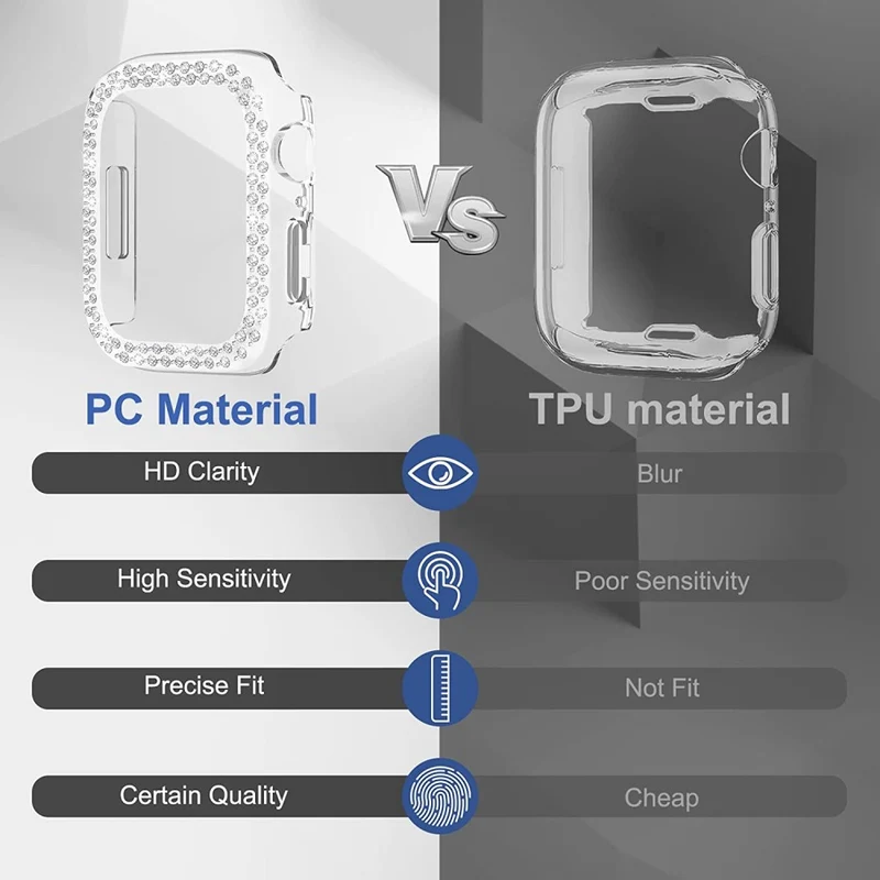 Auffallend Nett Apple Smartwatch Plastik und Strass Hülle