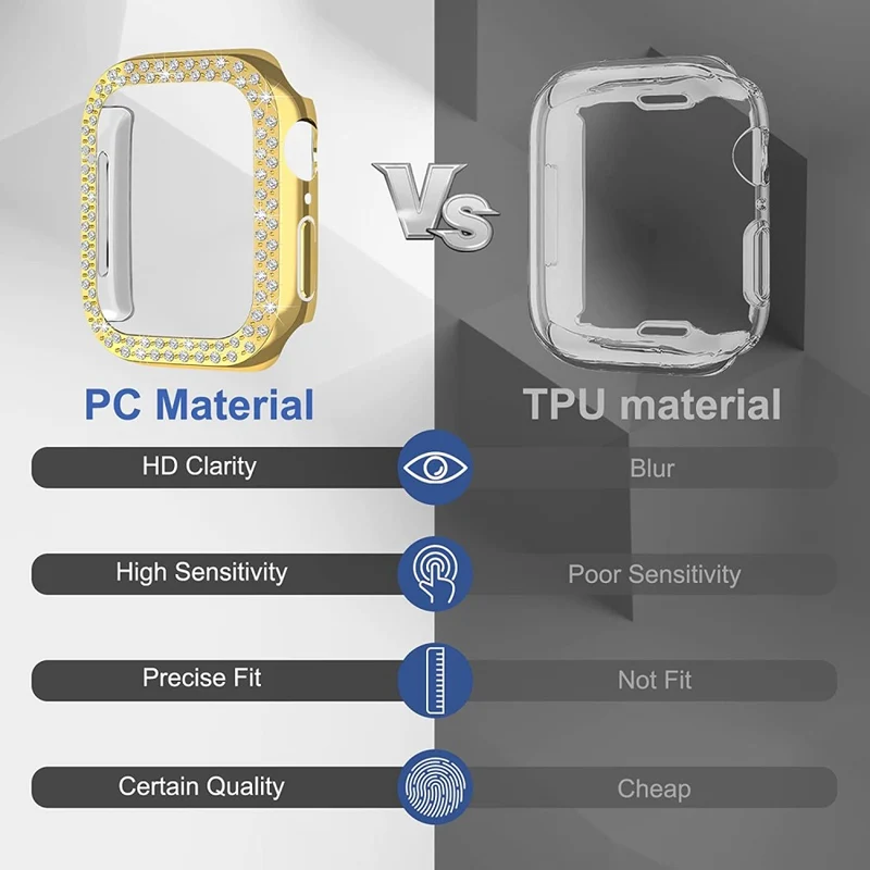 Auffallend Nett Apple Smartwatch Plastik und Strass Hülle