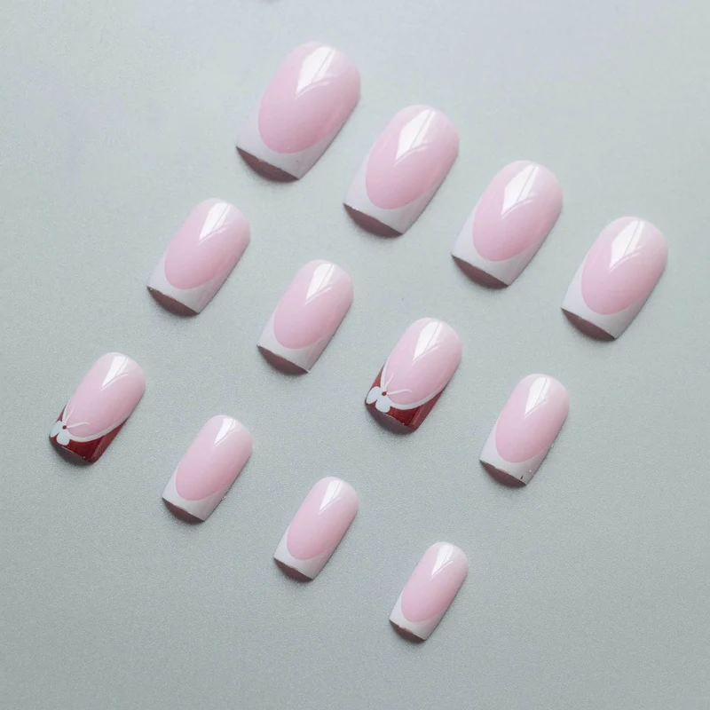 Creative Floral French Tip Nagelkunst Set