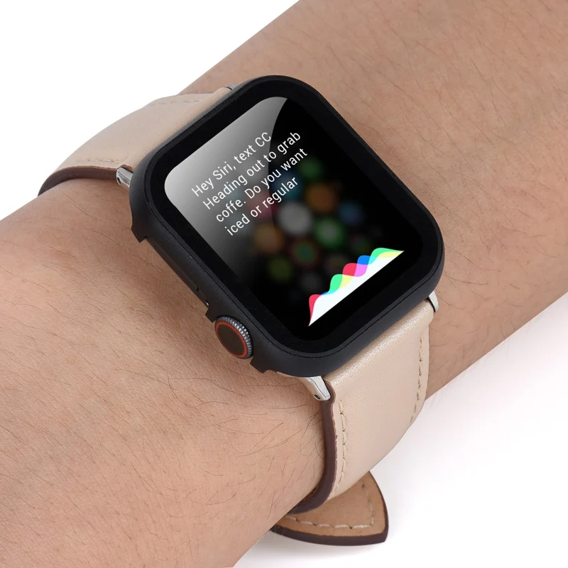 Mega Stylisch Apple Smartwatch Universell Hülle mit Displayschutz in Metall und Gehärtetes Glas